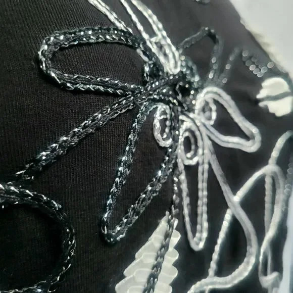 Lauren Michelle Tank Top Sparkle Braided Embellishments Silver Bling Large New - Picture 3 of 9